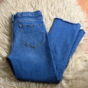 Free People High-Rise Ankle Crop Jeans in Medium Blue